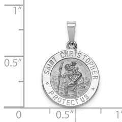 14K White Gold Saint Christopher Medal Charm