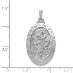 14K White Gold Saint Christopher Medal Pendant