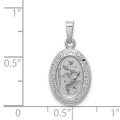 14K White Gold Saint Christopher Medal Charm