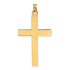 14K Laser Etched Cross Charm