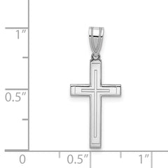 14K White Gold Cross Pendant