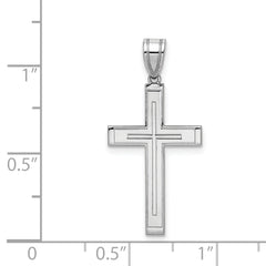 14K White Gold Cross Pendant