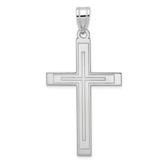 14k White Gold Cross Pendant