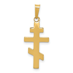 14K Eastern Orthodox Cross Charm