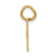 14K Floral Cross Charm