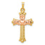14k Two-Tone Claddagh Cross Pendant
