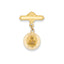 14K Gold Unisex Saint Lucy Medal Pin Solid & Elegant