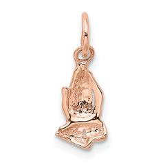 14K Rose Gold Praying Hands Charm