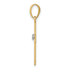 14K Polished .01ct. Diamond Cross Pendant