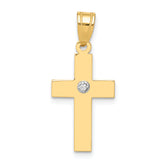 14k Polished .01ct. Diamond Cross Pendant