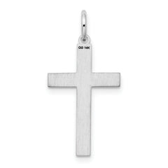 14K White Gold Laser Designed Cross Pendant