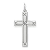 14K White Gold Laser Designed Cross Charm