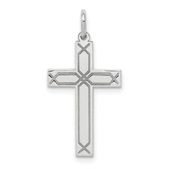 14K White Gold Laser Designed Cross Charm