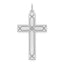 14K White Gold Laser Designed Cross Pendant