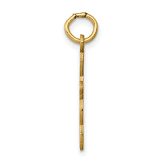 14K Loop With Center Heart Cross Charm