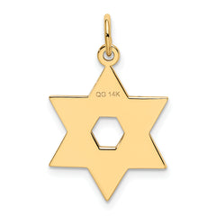 14K Laser Designed Star of David Pendant