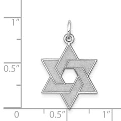 14K White Gold Laser Designed Star of David Pendant