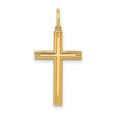 14K Laser Designed Cross Pendant