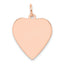 14K Rose Gold Plain .027 Gauge Engraveable Heart Disc Charm