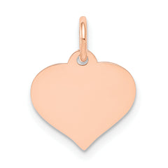 14K Rose Gold Heart Disc Charm