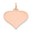 14K Rose Gold Plain .018 Gauge Engraveable Heart Disc Charm