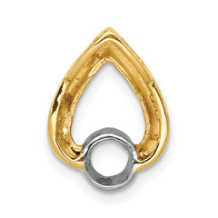 14ky Teardrop 4mm Diamond Chain Slide Mounting (No Stone Included)