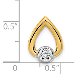 14ky Teardrop 4mm Diamond Chain Slide Mounting (No Stone Included)