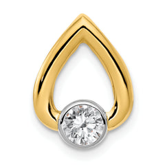 14ky Teardrop 4mm Diamond Chain Slide Mtg