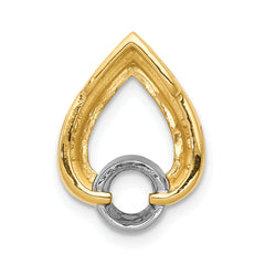 14ky Teardrop 4.4mm Diamond Chain Slide Mounting (No Stone Included)