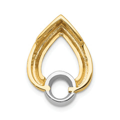 14ky Teardrop 5mm Diamond Chain Slide Mounting (No Stone Included)