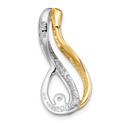 14k Two-Tone Peg Set Diamond Slide Mounting (No Stone Included)