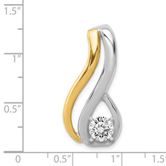 14k Two-Tone Peg Set Diamond Slide Mounting (No Stone Included)