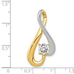 14k Two-Tone Fancy Peg Set Diamond Slide Mounting (No Stone Included)