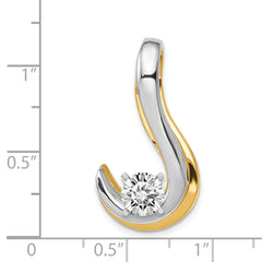 14k Two-Tone Fancy Diamond Slide Peg Mounting (No Stone Included)