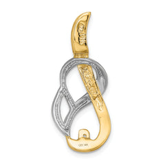 14k Two-Tone Fancy Diamond Slide Peg Mounting (No Stone Included)