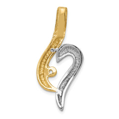 14k Two-Tone Fancy Peg Set Diamond Slide Mounting (No Stone Included)