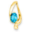 14k 8x6mm Oval Blue Topaz slide