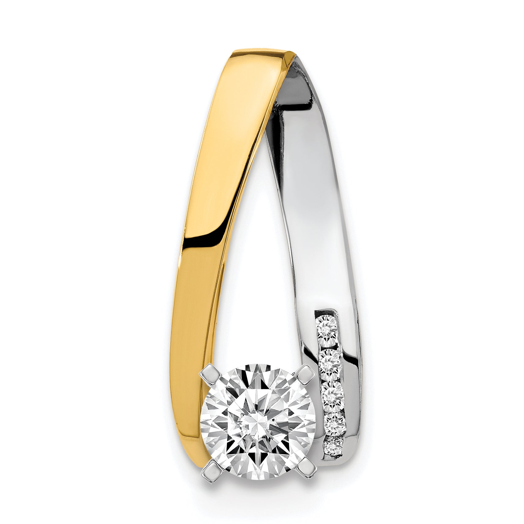 14K Two-tone A Diamond slide