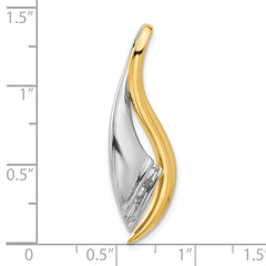 14k Two-Tone Holds 5-2mm Stone, Twisted Ribbon Slide Mounting (No Stone Included)