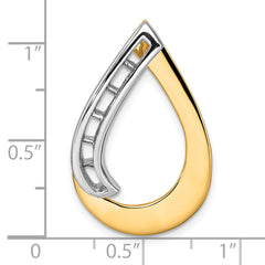 14K Two tone Teardrop Slide Mounting (No Stone Included)