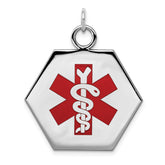 Sterling Silver Rhodium-plated Medical Jewelry Pendant