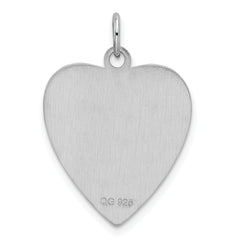 Sterling Silver RH-pltd Engraveable Enamel Sm.Heart Medical Pendant