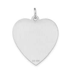 Sterling Silver RH-pltd Engraveable Enamel Lg.Heart Medical Pendant