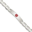 Enamel Plate Medical ID Bracelet in Sterling Silver, 8mm, 7.5 Inch - Sophia Jewelers
