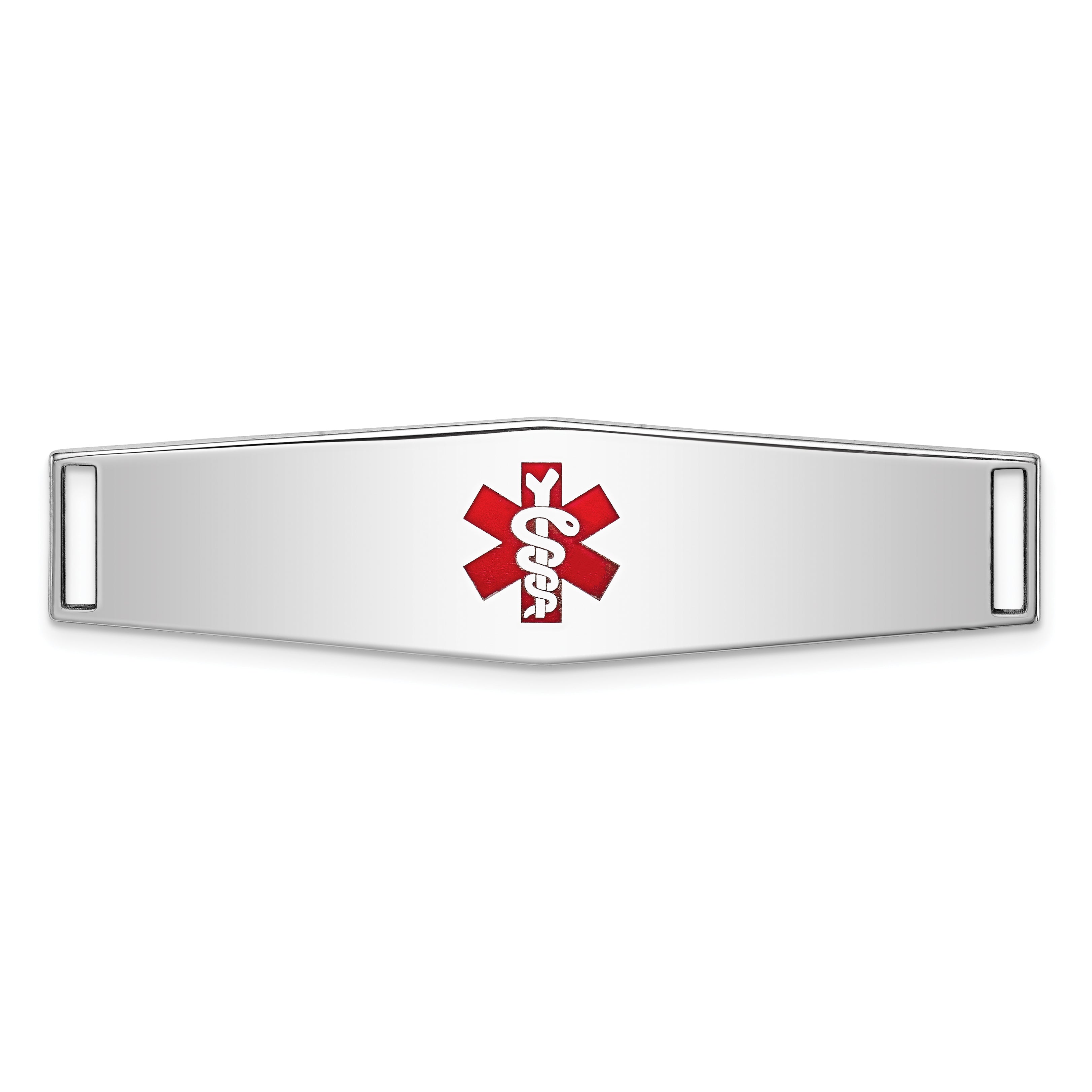 Sterling Silver Rhodium-plated Medical ID Plate