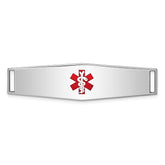 Sterling Silver Rhodium-plated Medical ID Plate