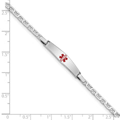 Sterling Silver Rhod-plated Children's Medical ID Anchor Link Bracelet