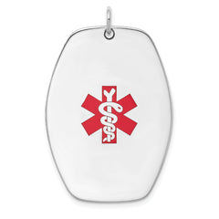 Sterling Silver Rhodium-plated Medical Jewelry Pendant