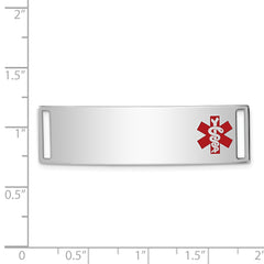 Sterling Silver Rhodium-plated Medical ID Plate