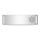 Sterling Silver Rhodium-plated Non-enameled Medical ID Plate